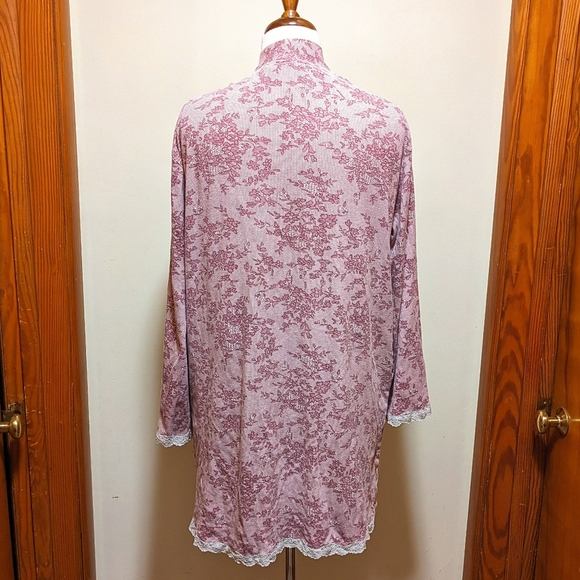 Vintage Victoria's Secret Cotton Floral Lace Print Robe - Picture 3 of 5